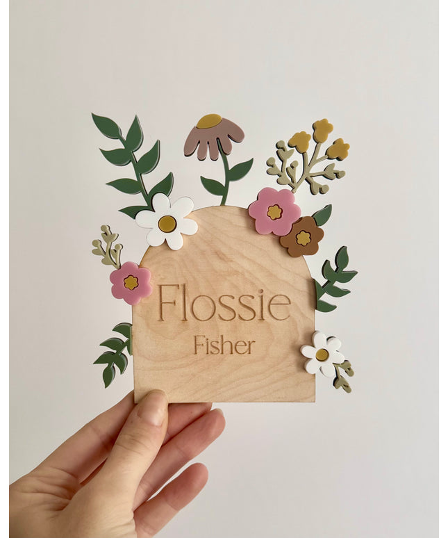 Personalised Wildflower Name Plaque