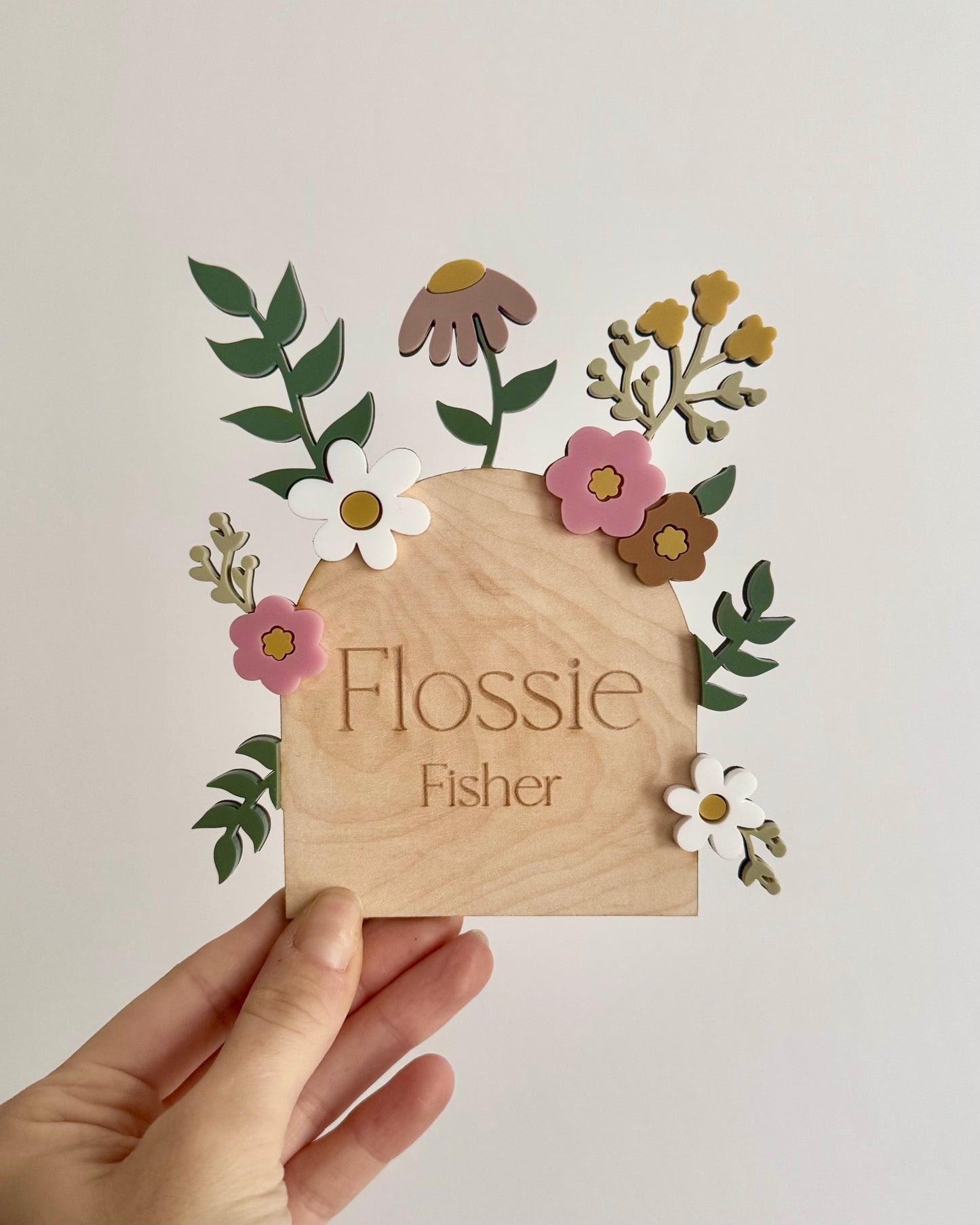 Personalised Wildflower Name Plaque