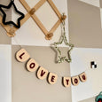 Love You Glitter Mini Bunting