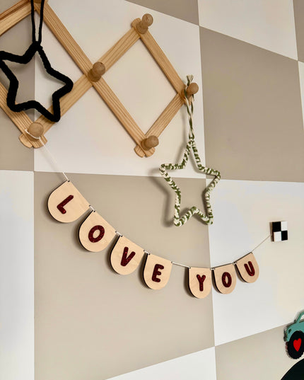 Love You Glitter Mini Bunting