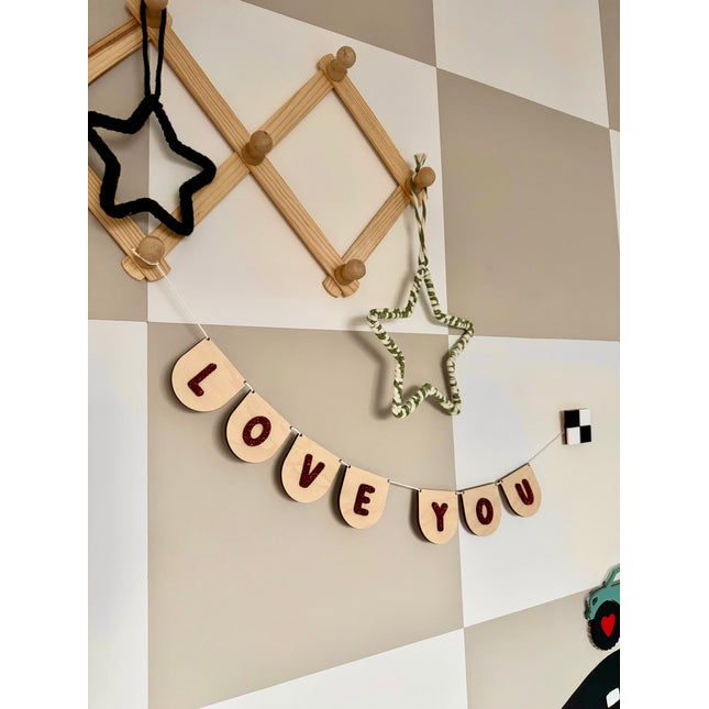 Love You Glitter Mini Bunting