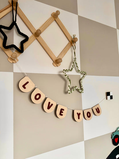 Love You Glitter Mini Bunting