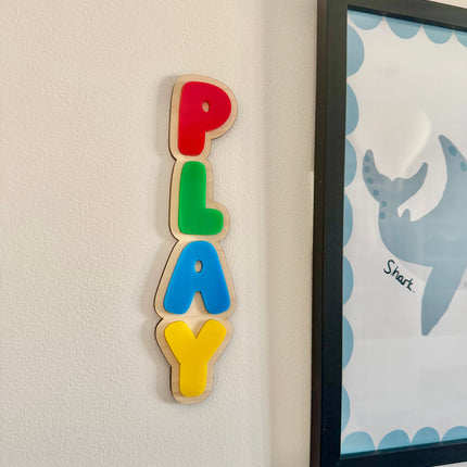 Play Bubble Word Vertical Wall Plaque