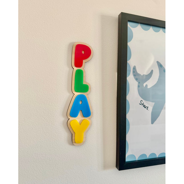 Play Bubble Word Vertical Wall Plaque