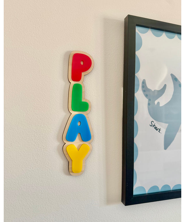 Play Bubble Word Vertical Wall Plaque