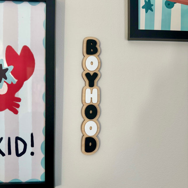 Boyhood Bubble Word Vertical Wall Plaque
