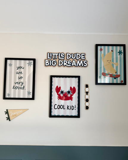 Little Dude Big Dreams Triple Layer Wall Sign
