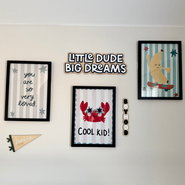 Little Dude Big Dreams Triple Layer Wall Sign