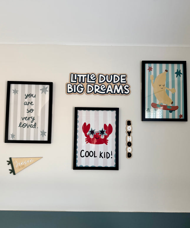 Little Dude Big Dreams Triple Layer Wall Sign