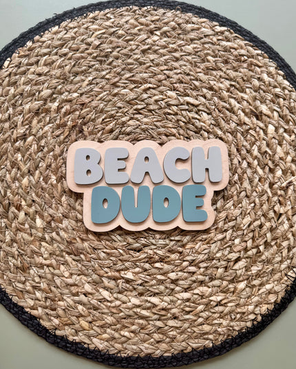 Beach Dude Wall Word Custom Colour
