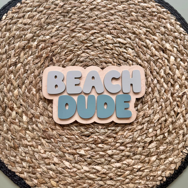 Beach Dude Wall Word Custom Colour
