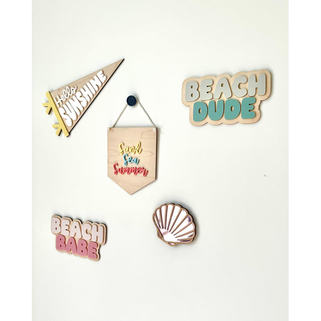 Beach Dude Wall Word Custom Colour