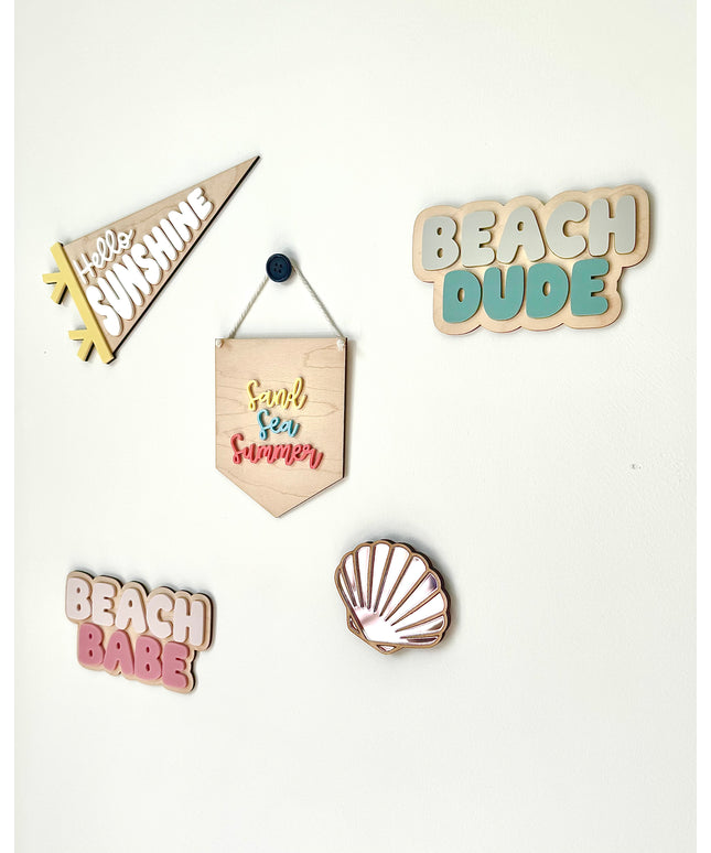 Beach Dude Wall Word Custom Colour