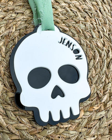 Personalised Skull Halloween Tag