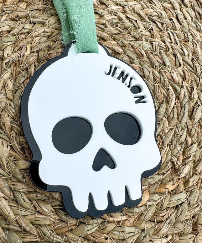 Personalised Skull Halloween Tag
