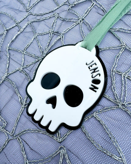 Personalised Skull Halloween Tag