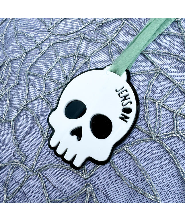 Personalised Skull Halloween Tag