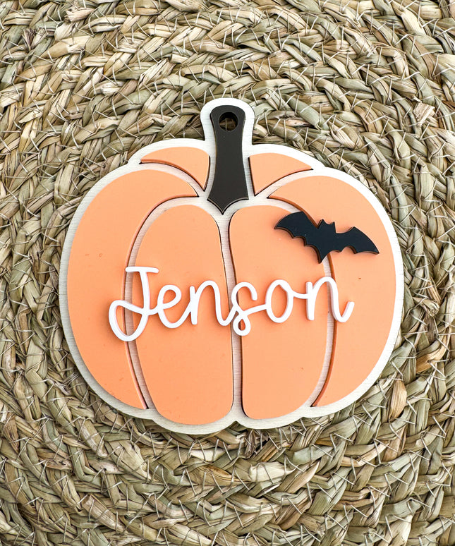 Personalised Pumpkin Halloween Tag