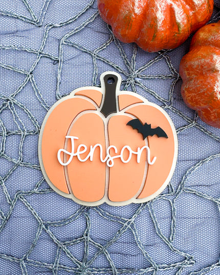 Personalised Pumpkin Halloween Tag