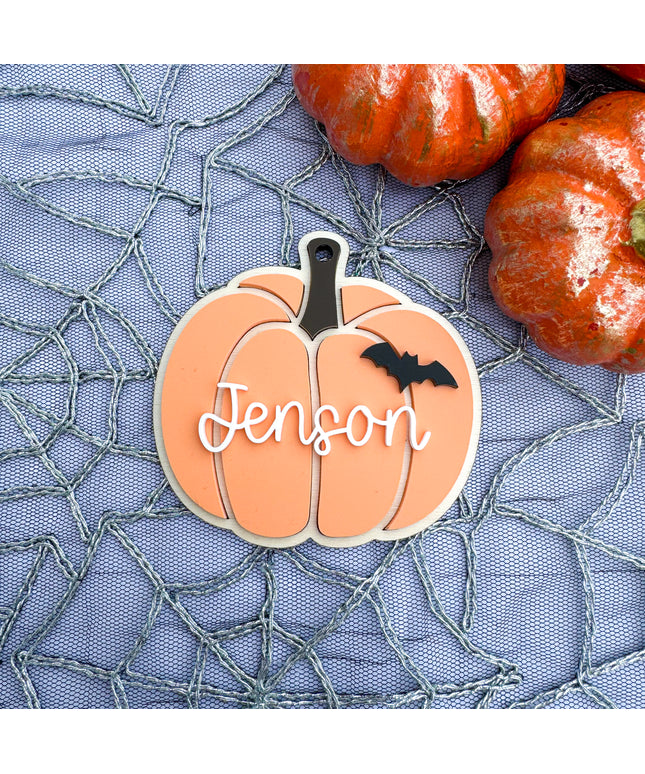 Personalised Pumpkin Halloween Tag