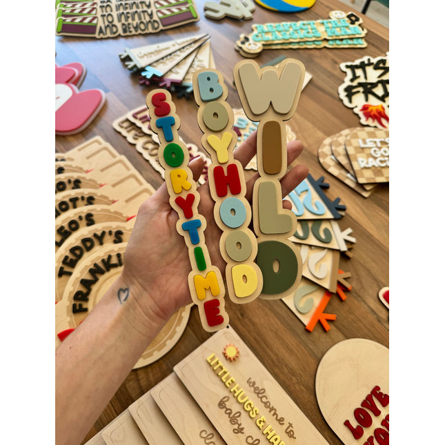 Custom Bubble Word Vertical Wall Plaque