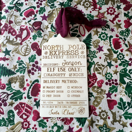 Personalised North Pole Delivery Service Gift Tag