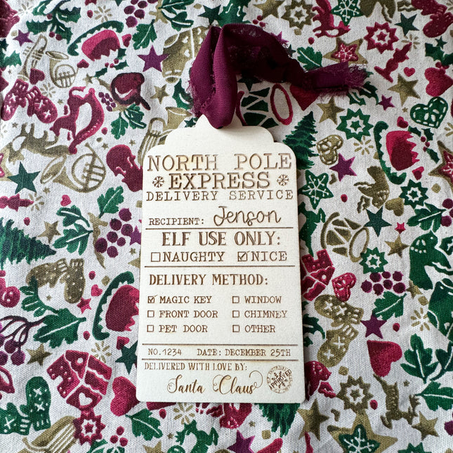 Personalised North Pole Delivery Service Gift Tag