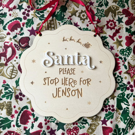 Personalised Santa Stop Here Sign
