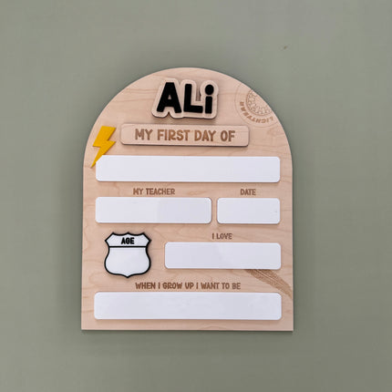 Cars Personalised First Day/Last Day School Board