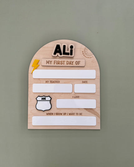 Cars Personalised First Day/Last Day School Board