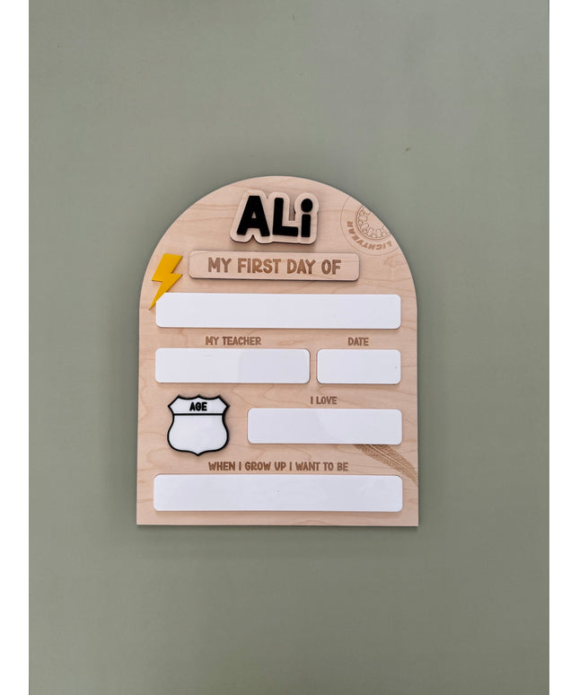 Cars Personalised First Day/Last Day School Board