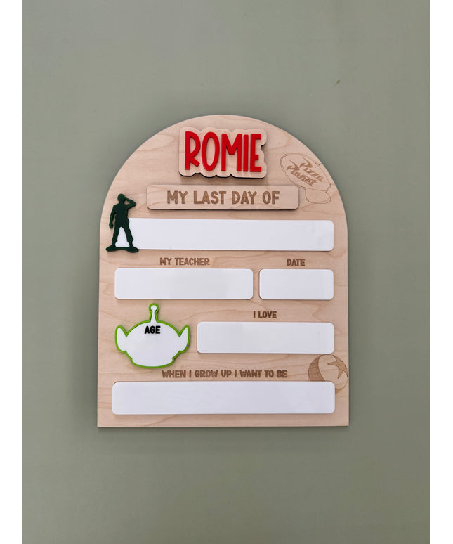 Toy Story Personalised First Day/Last Day School Board