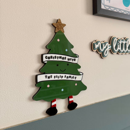 Personalised Family Christmas Tree Shelf Sitter