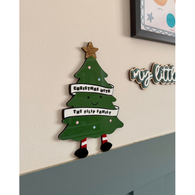 Personalised Family Christmas Tree Shelf Sitter