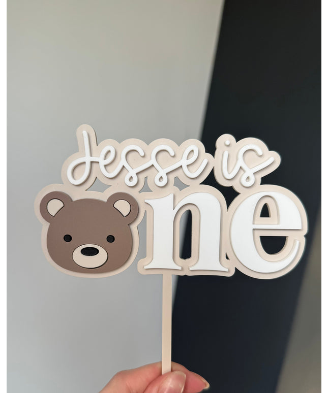 Personalised Beary First Birthday Cake Topper