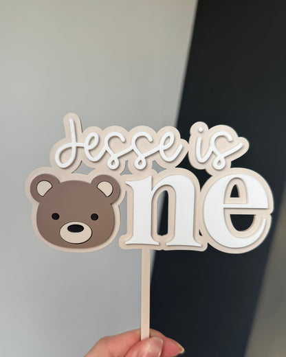 Personalised Beary First Birthday Cake Topper