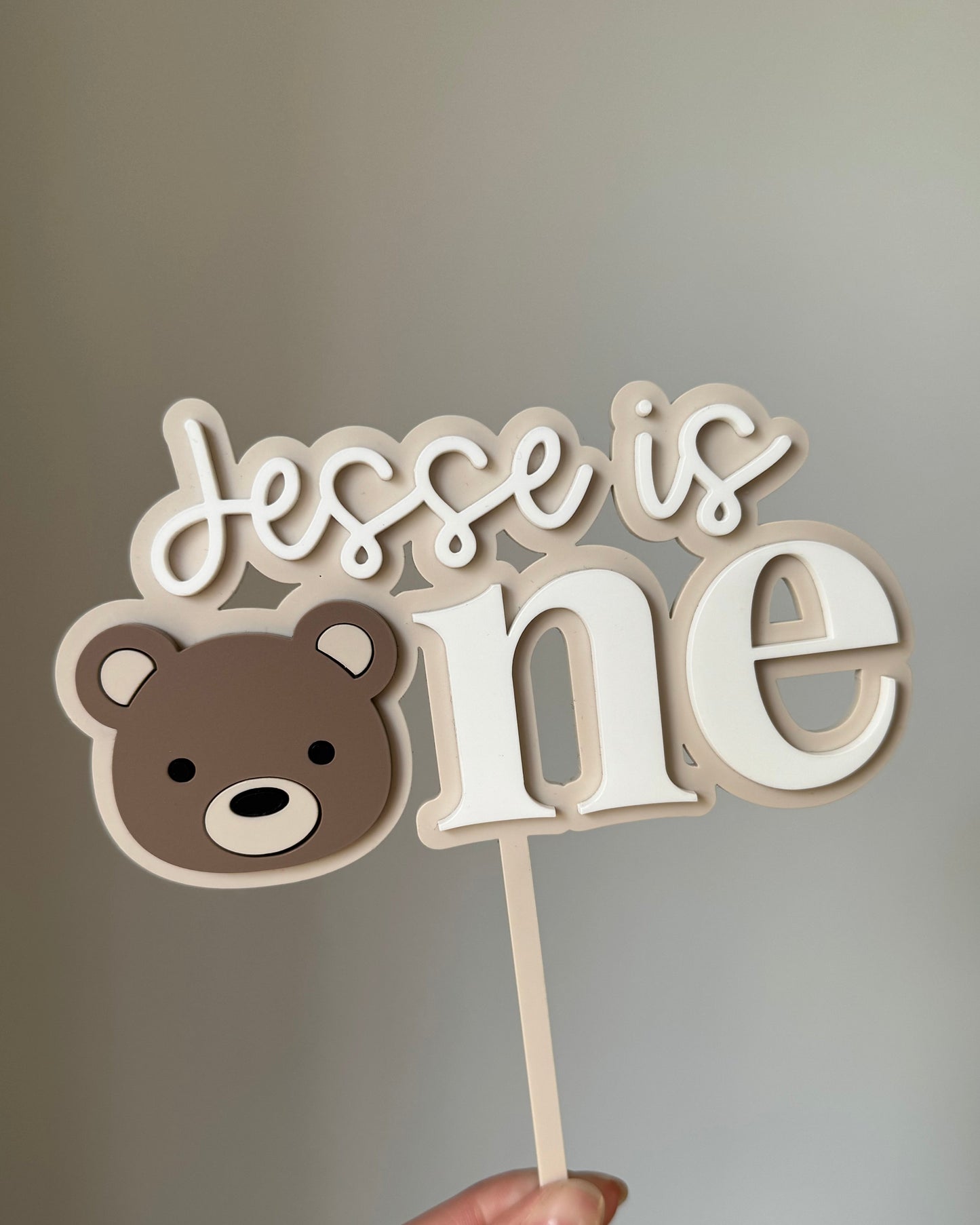 Personalised Beary First Birthday Cake Topper