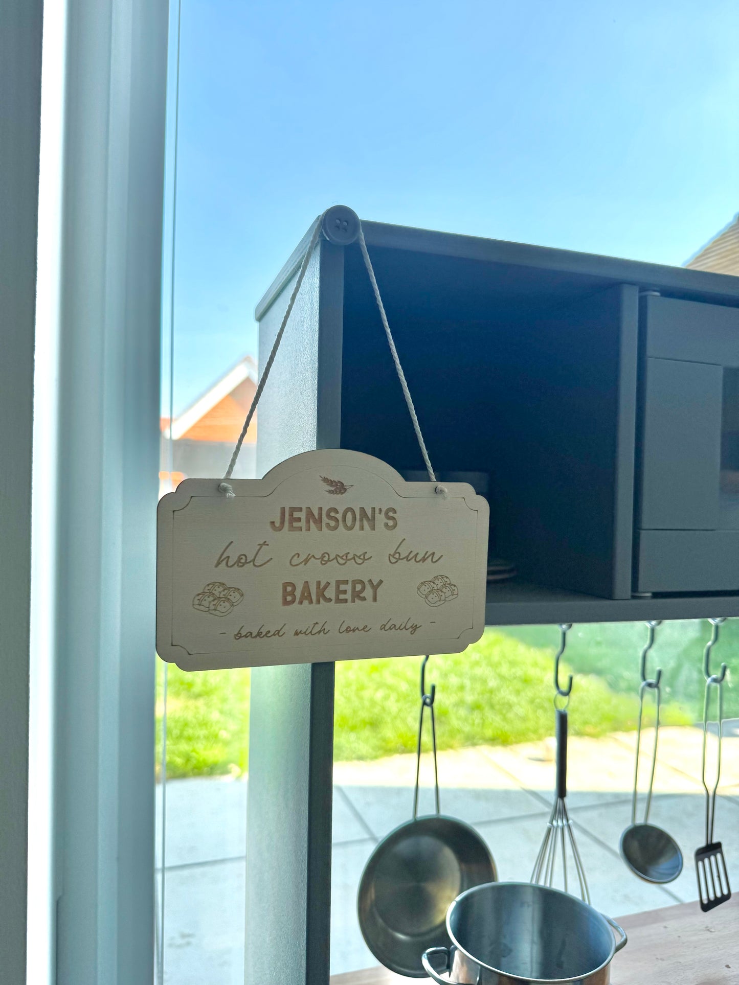 Personalised Hot Cross Bun Bakery Sign