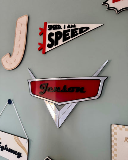 Personalised Cars-Inspired Name Sign