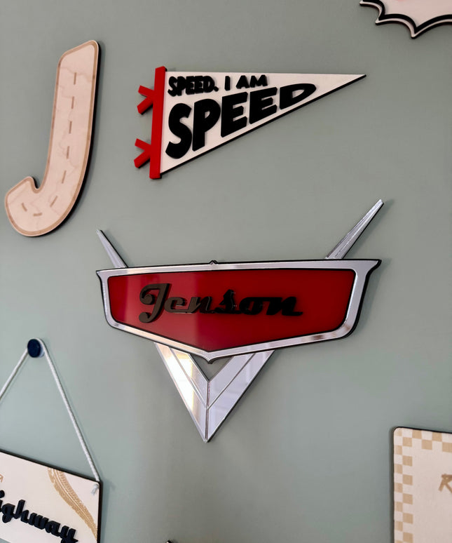 Personalised Cars-Inspired Name Sign