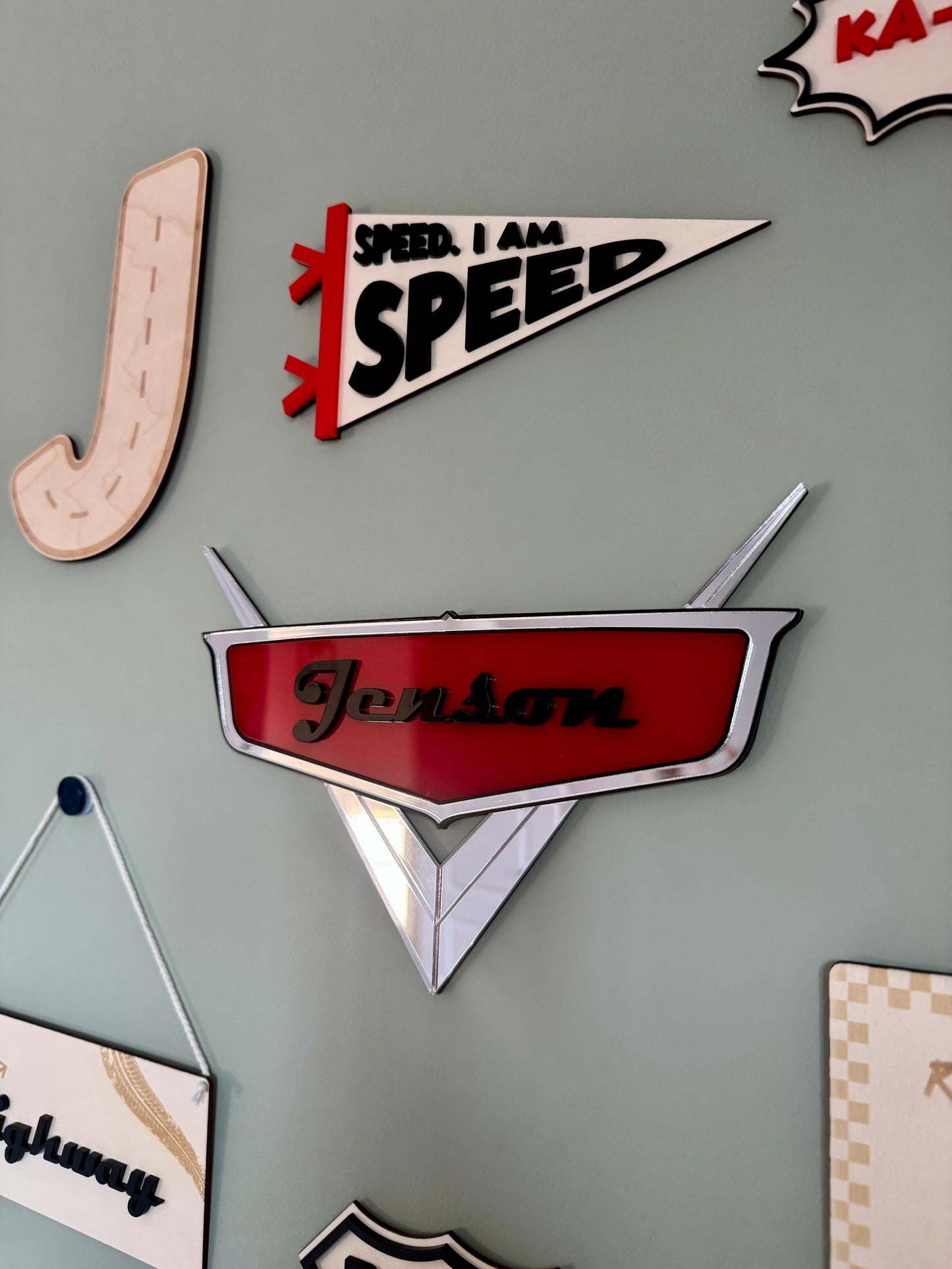 Personalised Cars-Inspired Name Sign