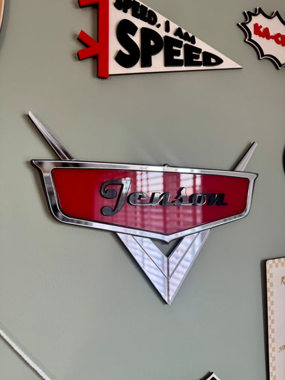 Personalised Cars-Inspired Name Sign