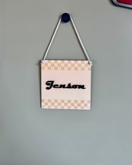 Personalised Mini Checkered Pennant