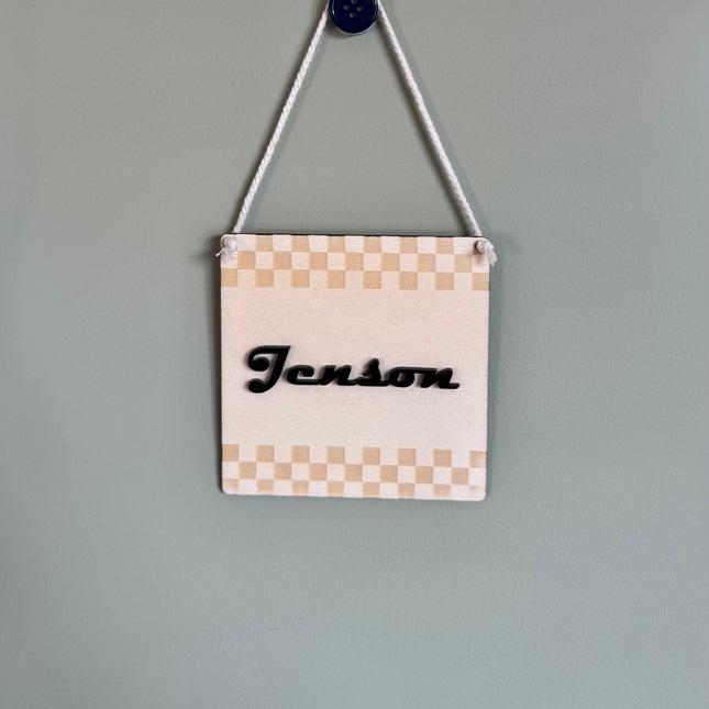 Personalised Mini Checkered Pennant