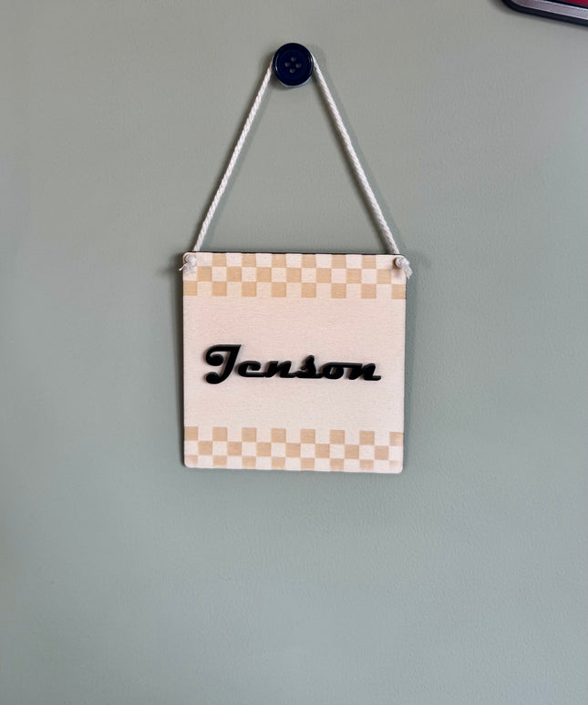 Personalised Mini Checkered Pennant