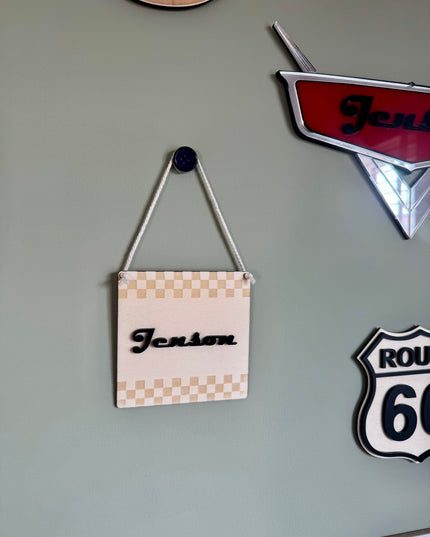 Personalised Mini Checkered Pennant