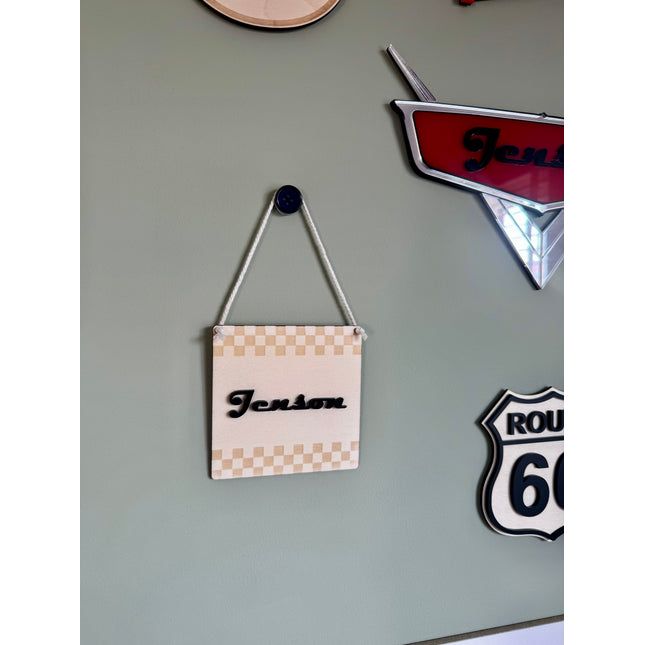 Personalised Mini Checkered Pennant