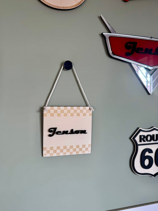 Personalised Mini Checkered Pennant