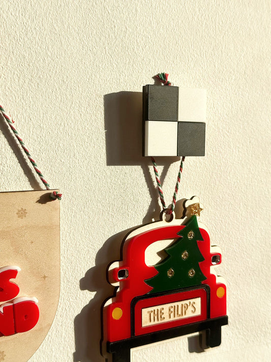 Checkerboard Acrylic Wall Hooks - Pick your own colours!