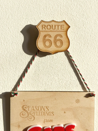 Route 66 Wooden Wall Hook